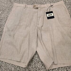 NWT Joseph Abboud Beige Stretch Linen SHORTS‎ SZ 48 Modern Fit